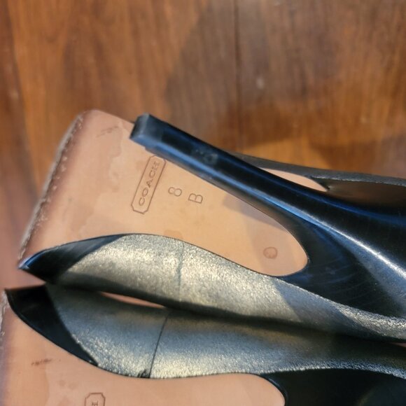 Coach Bergen Metallic Gray Pointy Toe Platform Heels with Rose Embellishment - Picture 14 of 15